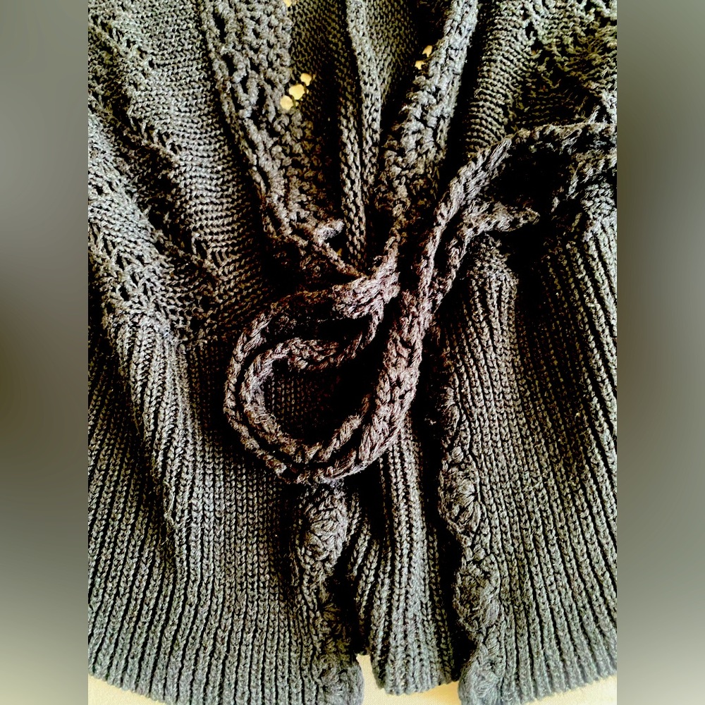 Knit Crop Short Sleeve Sweater Tie Front